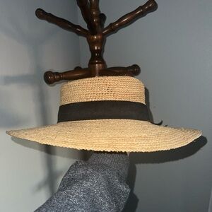 Scala Tan Straw Hat with Black Band